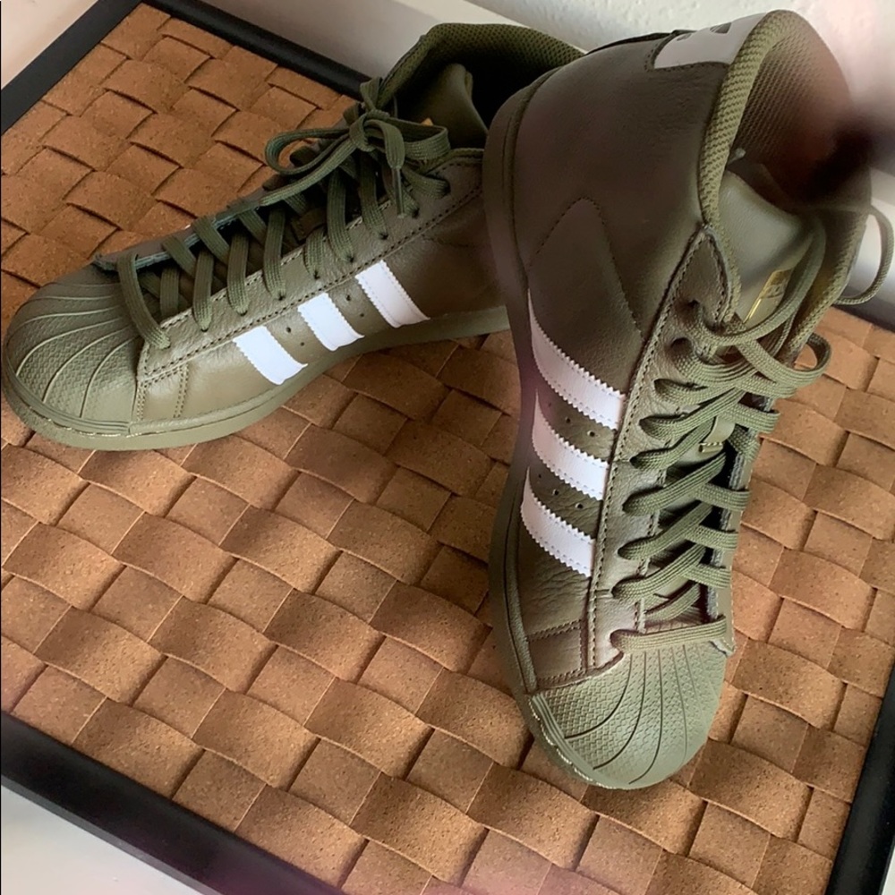 Olive Green High Top Adidas. Only worn Once !